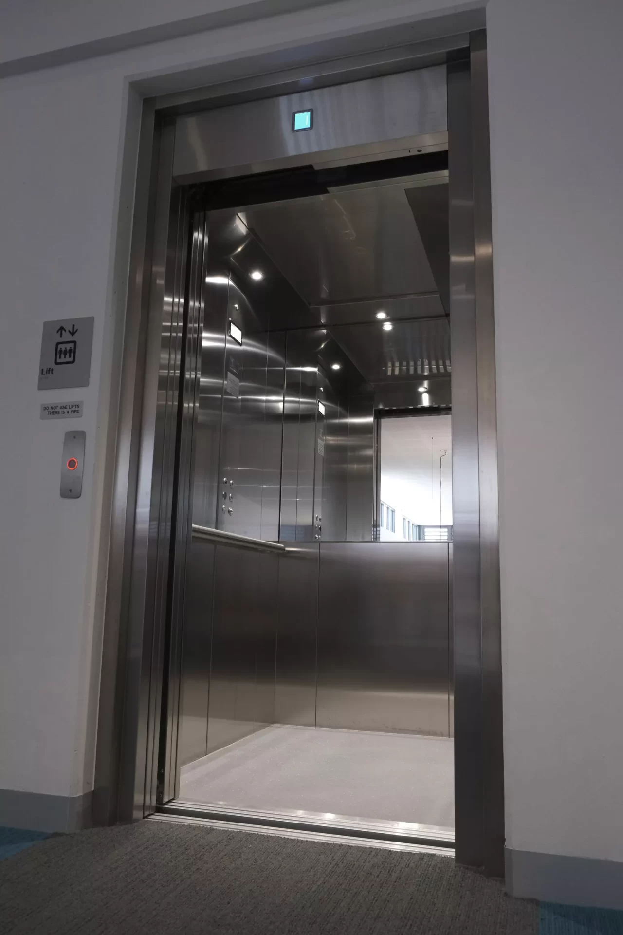 Stainless Lift in the Hallway